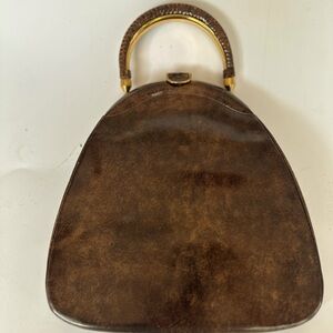 Rosenfeld Vintage Patent leather brown purse with small comb